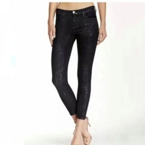 Current/Elliott Black Stiletto Highland Leopard Jeans Size 27
